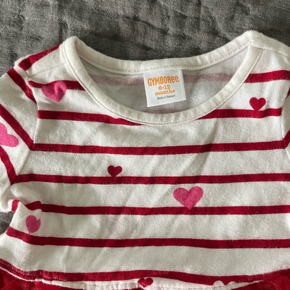 Gymboree 6-12 month hearts valentines dress red tutu long sleeved baby girl - Picture 2 of 5